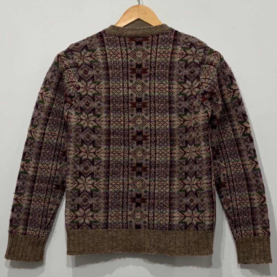 美品 ジャミーソンズ フェアアイル 幾何学 クルーネック ニット セーター S