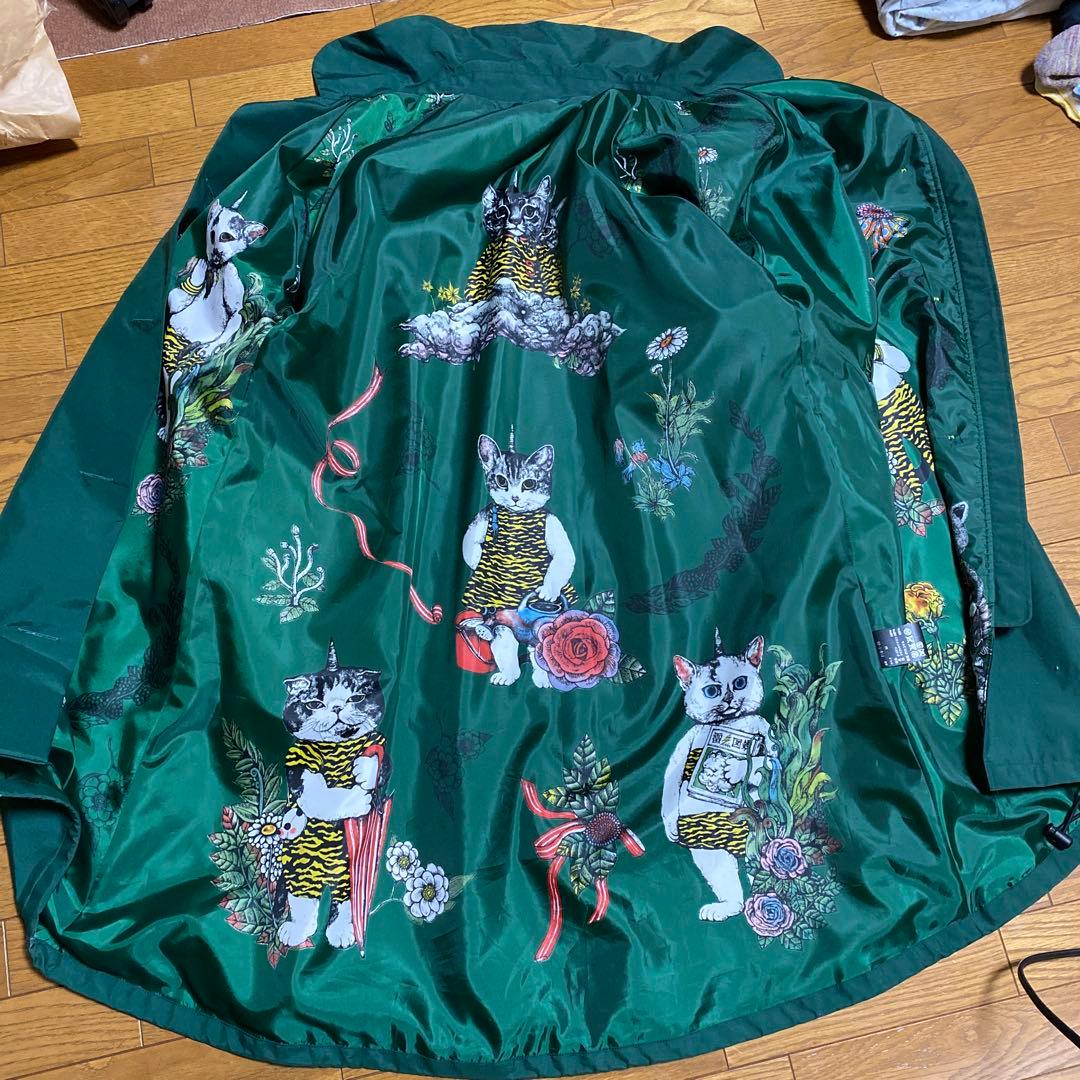 ヒグチユウコ ギュスターヴ カミナリ様 レインコート グリーン M