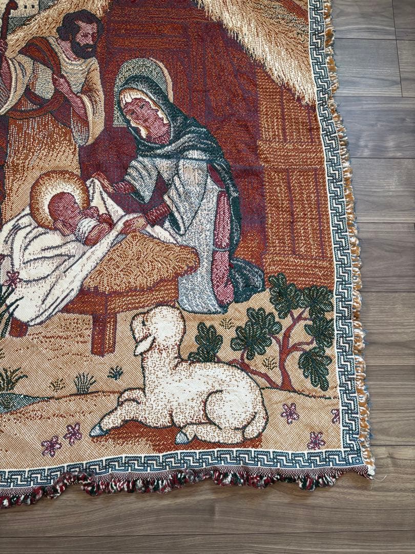 イエスきリスト誕生絵画け　タペストリー 約142cm x 116cm