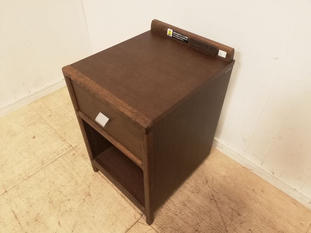 美品 カリモク家具 モダン ナイトテーブル モカブラウン AU8450