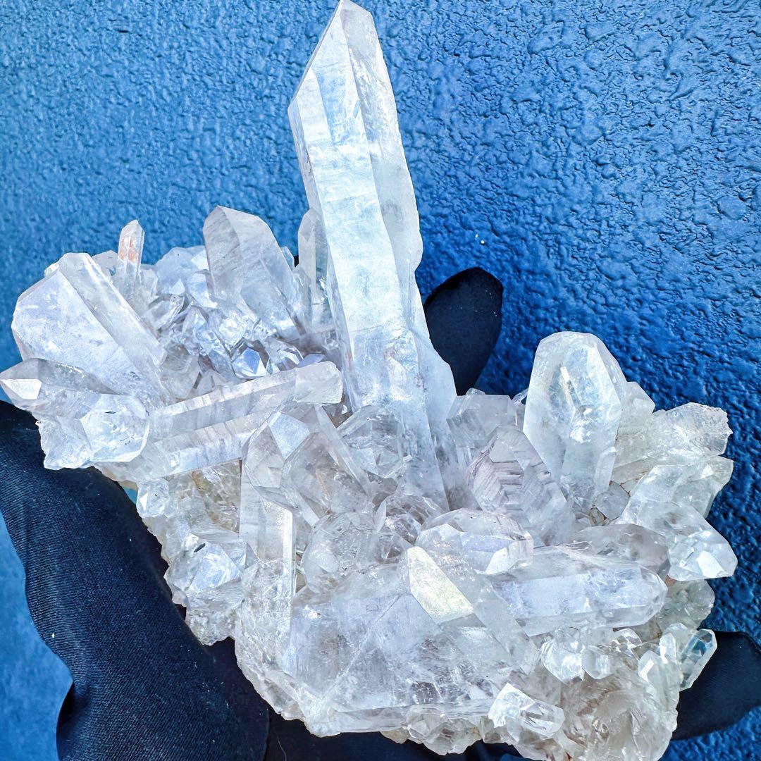 希少高透明度❗️マニカラン産キラキラ☆ヒマラヤ水晶クラスター超強いパワーA1414