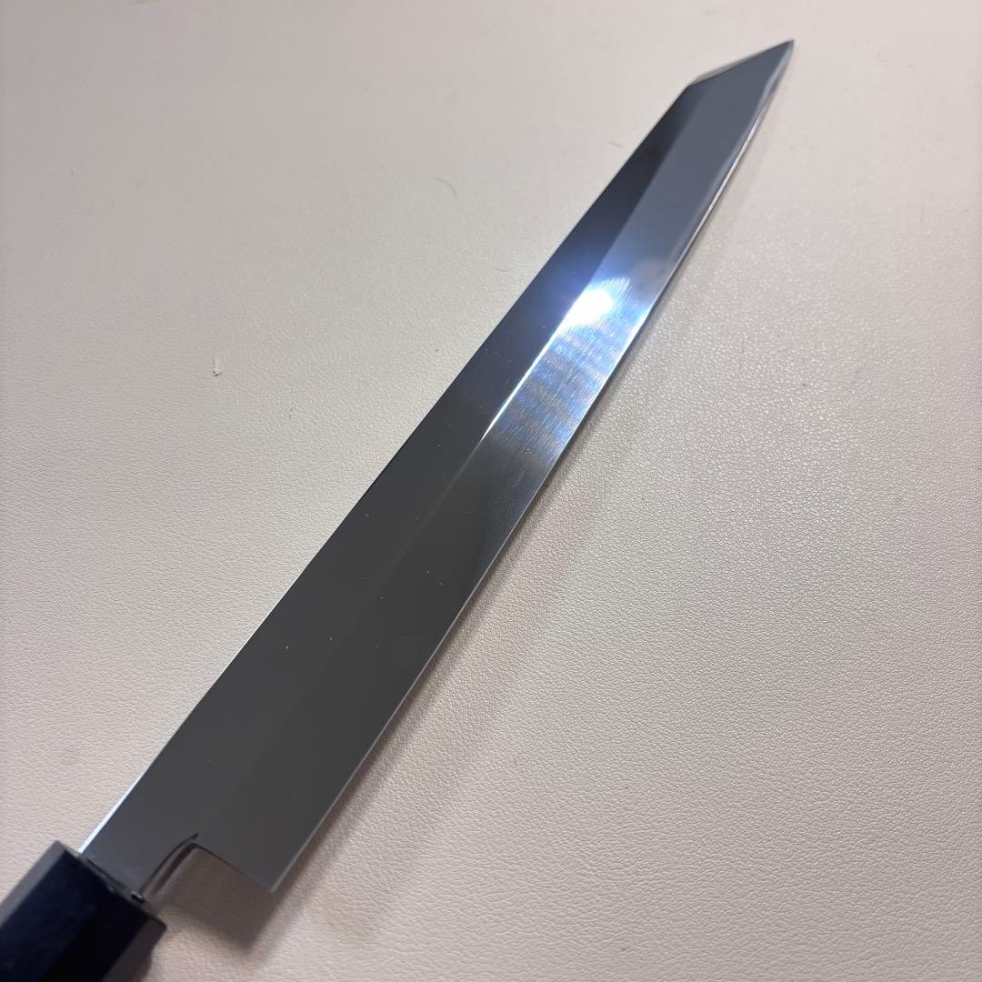 【特価限定】270mm 切付柳刃包丁 鏡面　黒檀八角柄 刺身包丁 「全鋼」'ᙁ