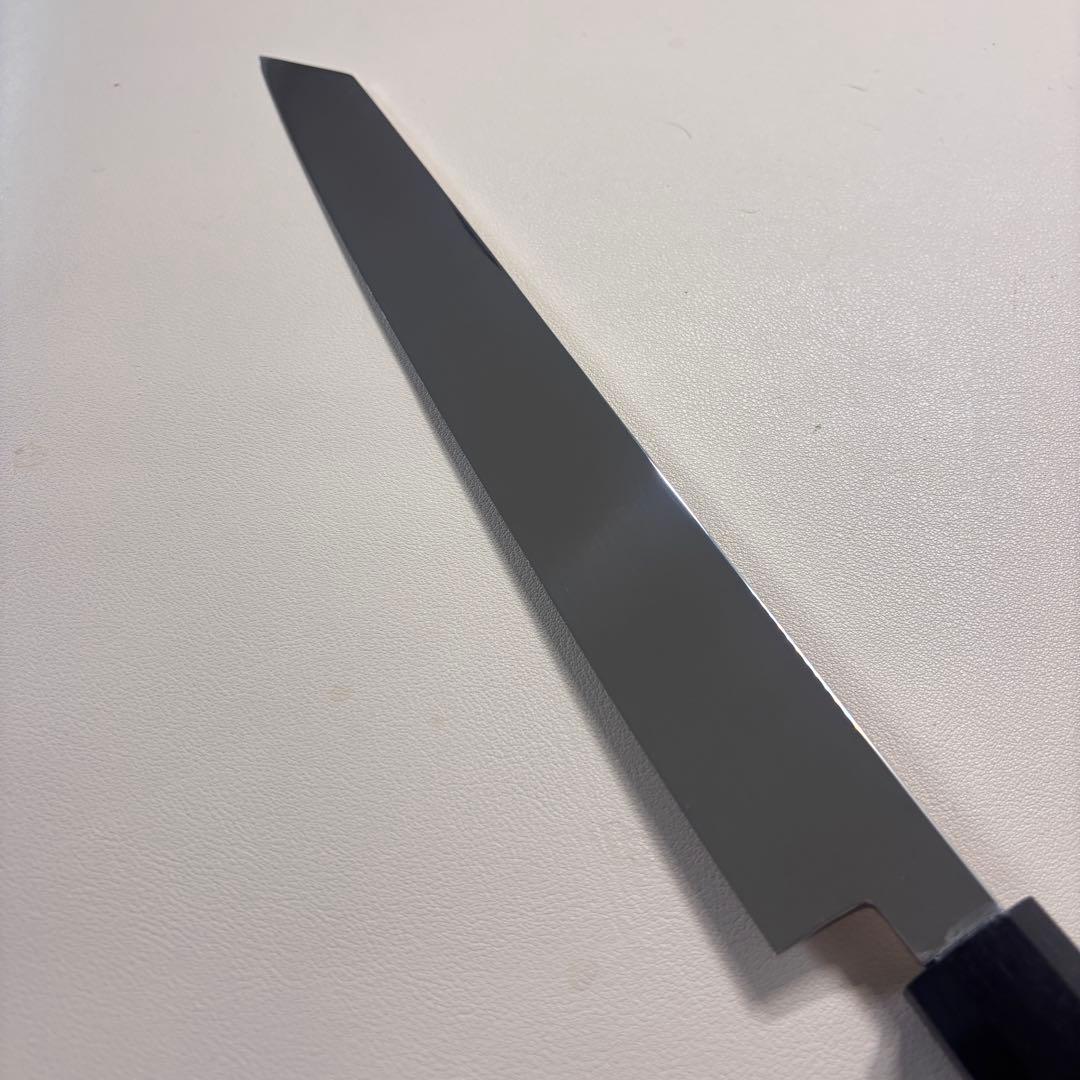 【特価限定】270mm 切付柳刃包丁 鏡面　黒檀八角柄 刺身包丁 「全鋼」'ᙁ
