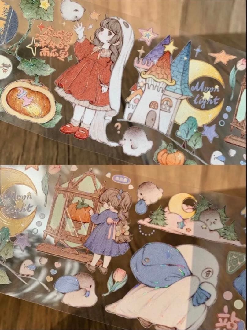 贝壳光 小猫鬼 7cm×10m 海外マスキングテープ　海外マステ　人物