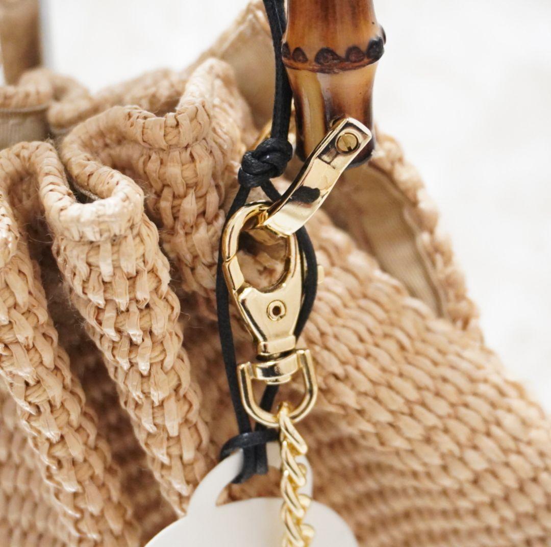 カテリーナベルティーニ　バンブーハンドル　かごバッグ　2way　イタリア製