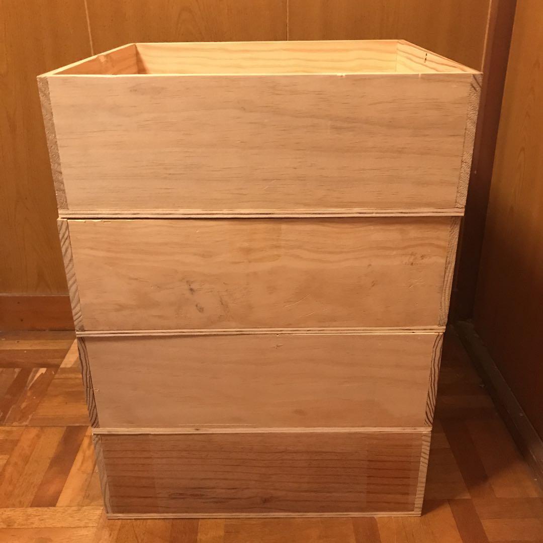 【セット・Ｎ】サロン（中サイズ）木箱×４箱【ワイン・シャンパン木箱セット❣️】