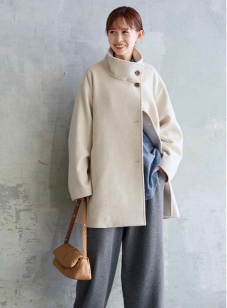 ジャーナルスタンダード　スーパー140ハイネックテントコート　ウール　スタンド