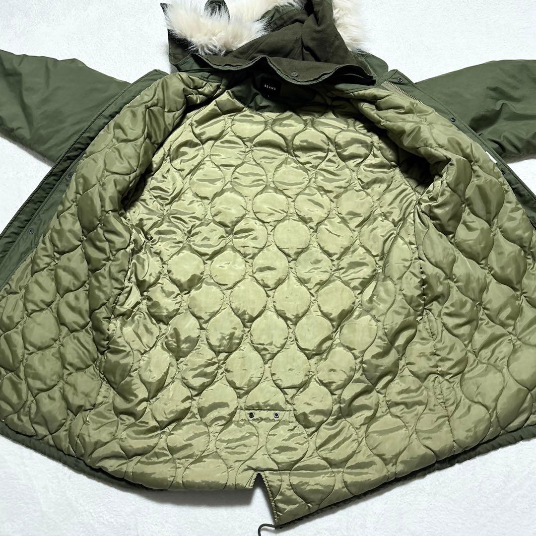 BEAMS ビームス M-65 モッズコート L フード ファー付き 中綿