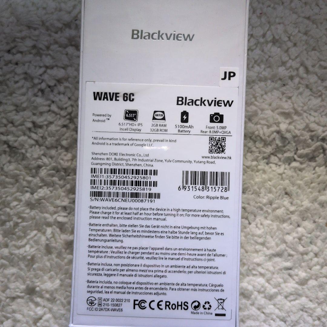 Blackview Wave6C スマートフォン 6.5インチ ブルー