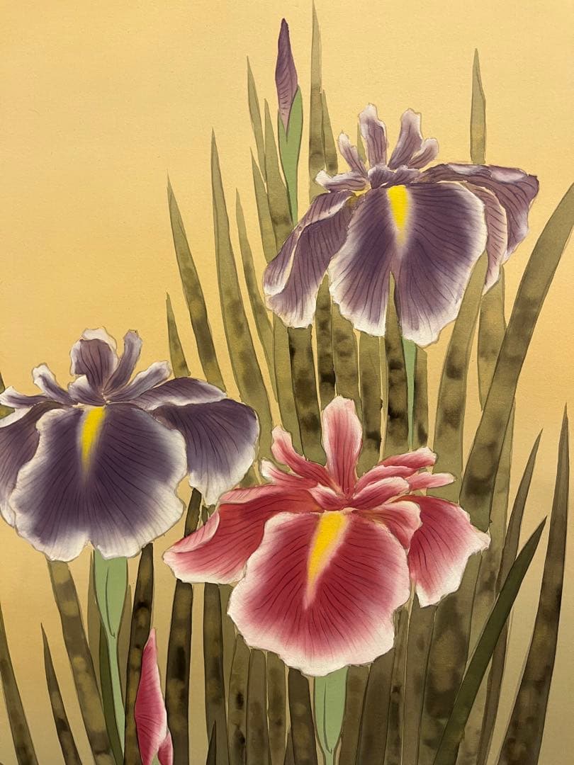 掛け軸　掛軸　絵画　菖蒲　ショウブ　堀　高泉