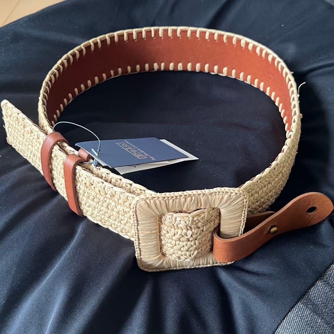 【新品タグ付き】POLO RALPH LAUREN 幅広 ベルト 牛革 Mサイズ