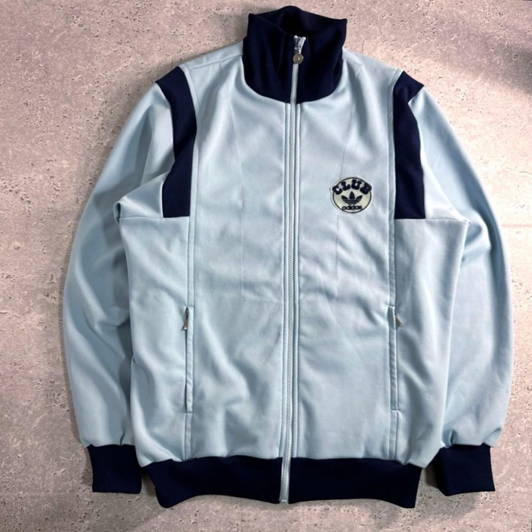 【美品】CLUB adidas デサント製トラックジャケット 6号 青 紺 XL