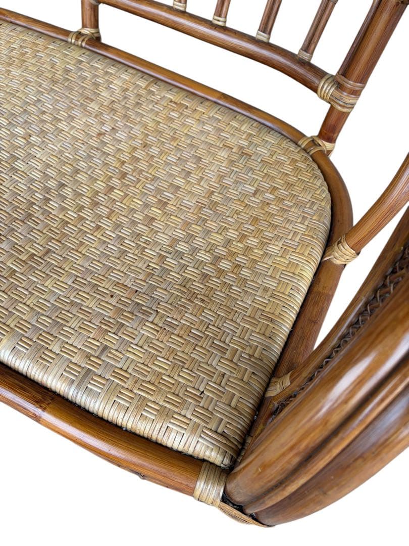 【美品】ラタンソファ 二人掛け チェア 藤製 アンティーク