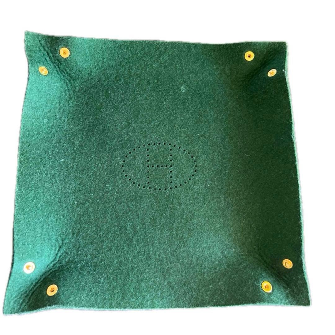 HERMES エルメス フェルト パンチングH トレイ グリーン系
