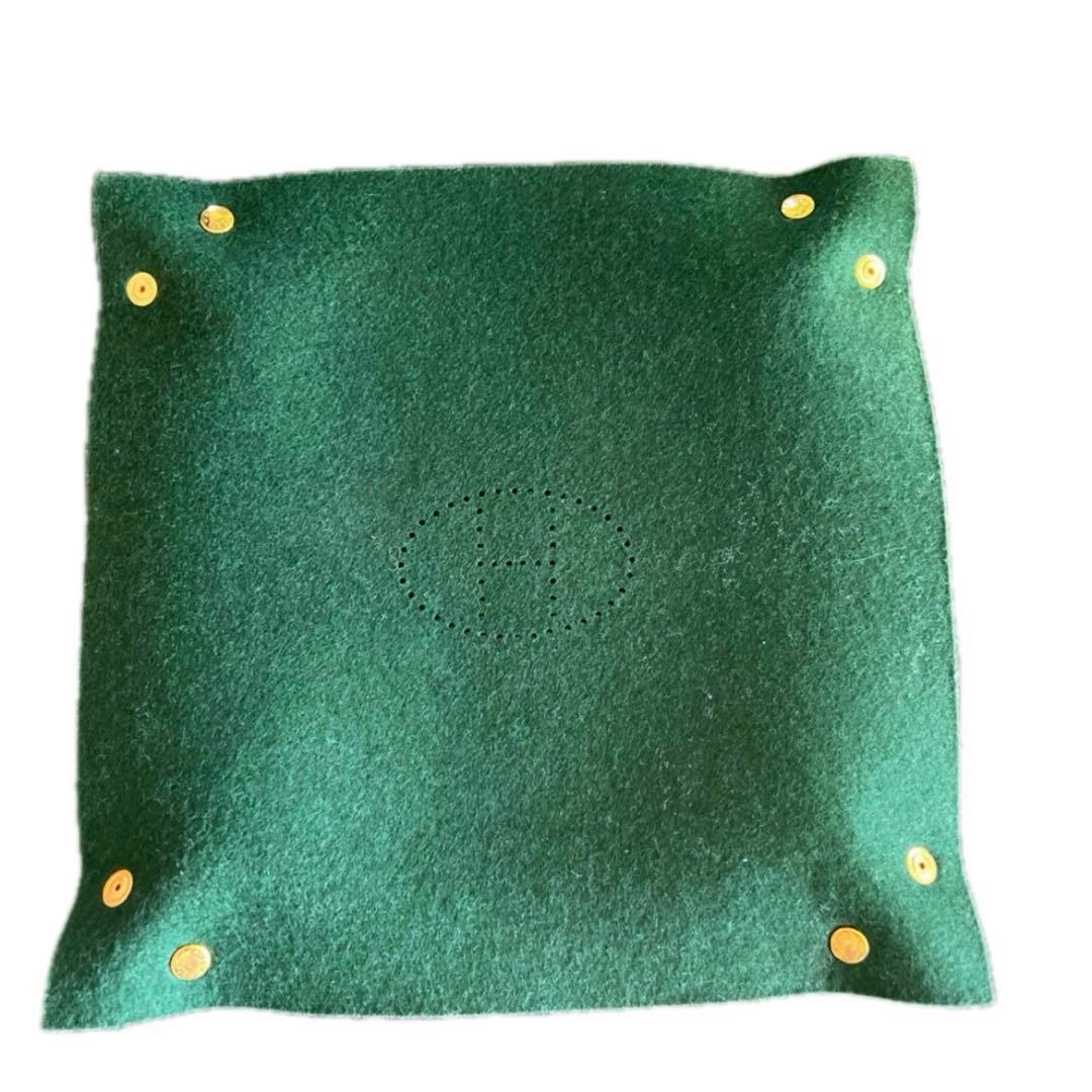 HERMES エルメス フェルト パンチングH トレイ グリーン系