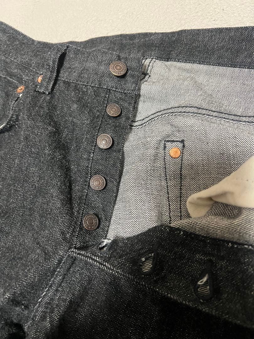 【極上品】フルカウント 1101BK W30 ブラックデニム セルビッチ