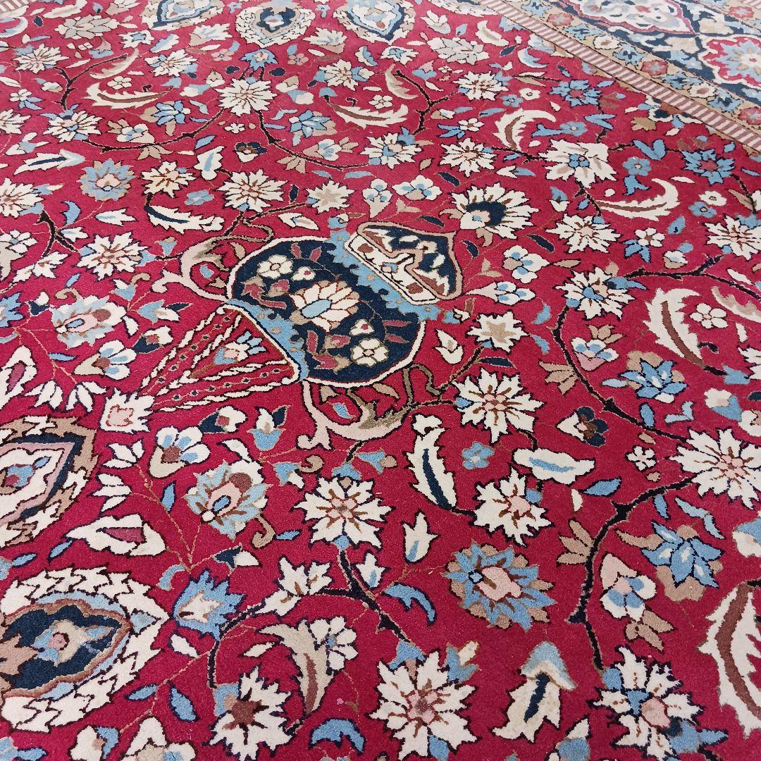 Y3055 最高級中国緞通 ウール×シルク 特大 大判217×301㎝