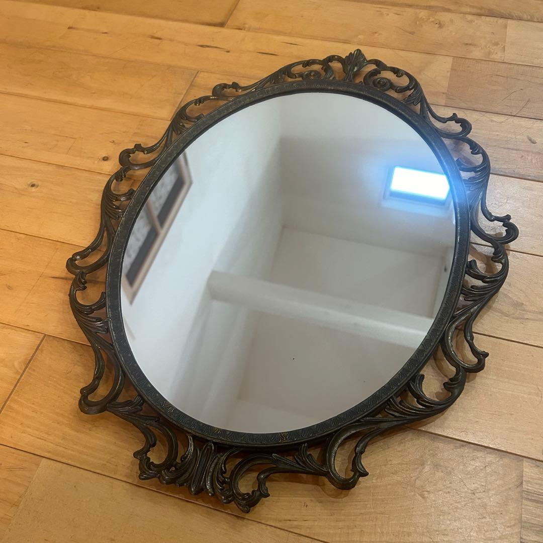 ☆イタリア製☆アンティーク　壁掛け　鏡　ミラー　フレンチ　ビンテージ　アールデコ