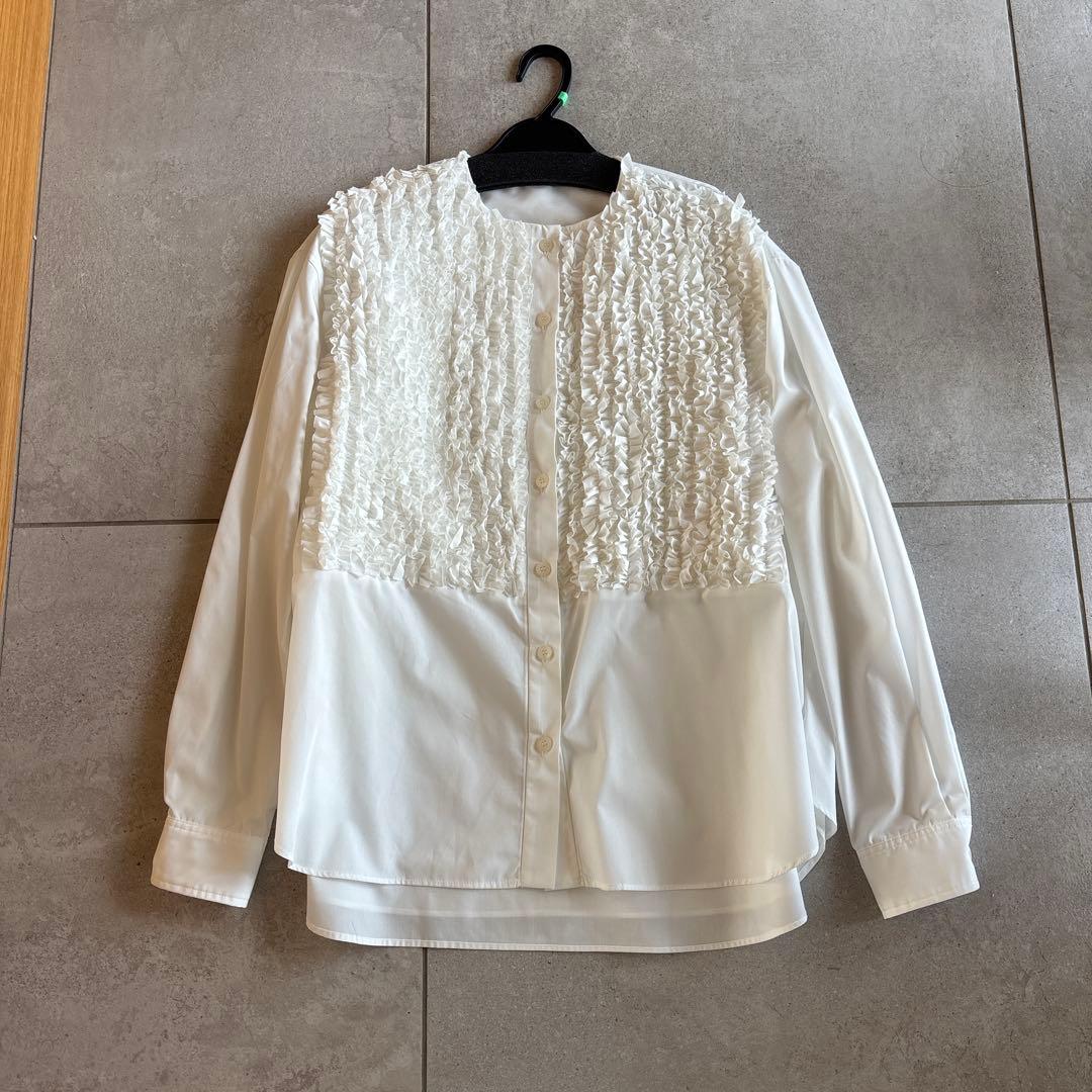 新品rosy monsterケールフリルシャツ白