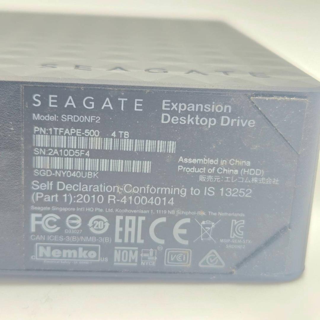 SEAGATE 外付けHDD 4TB SRD0NF2 初期化済み 動作良好