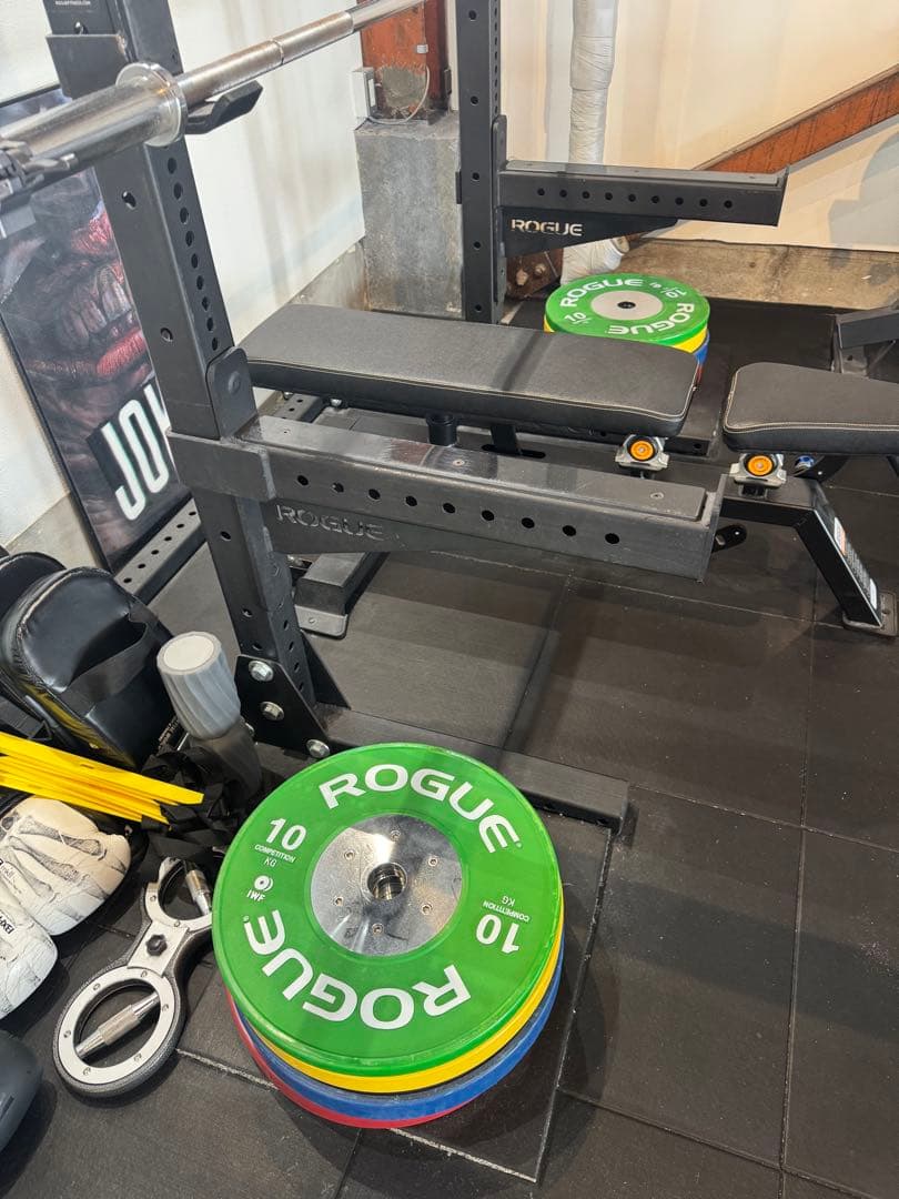 ROGUE ベンチプレス、プレート、ベンチセット