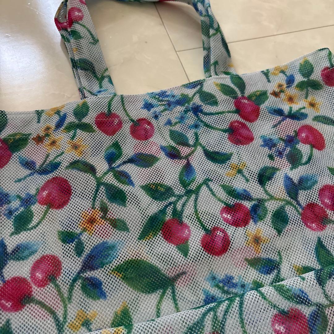 未使用　フェイラー　チェリープリント メッシュエコバッグ