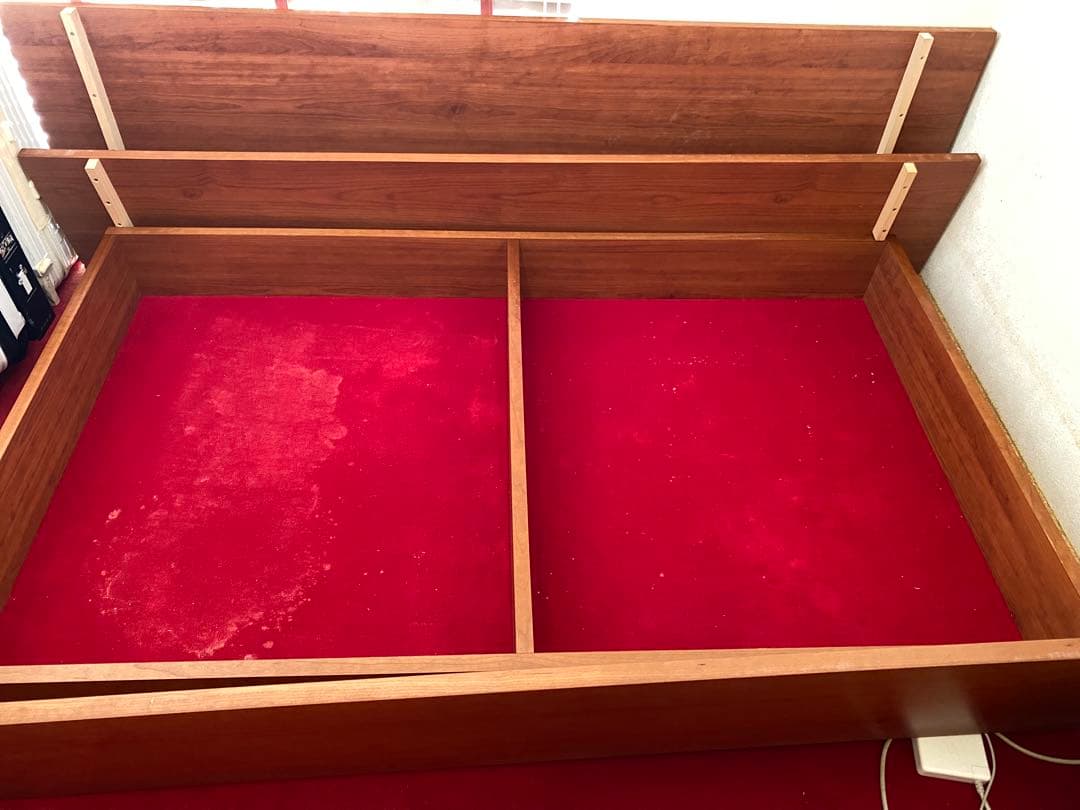 木製セミダブルベッドフレーム ダークブラウン