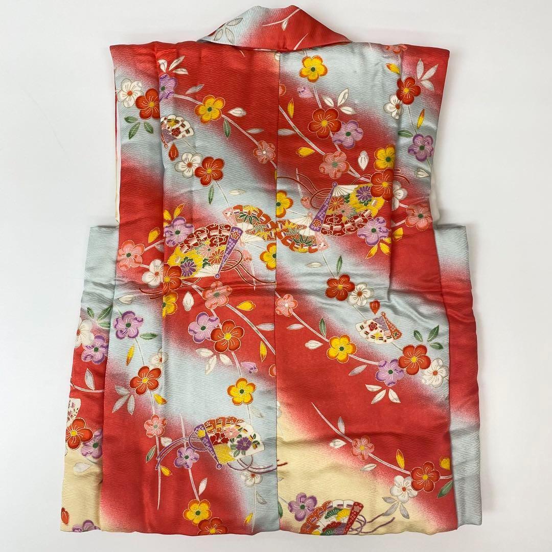 【着物と帯 時流】197ys◆3才女の子着物&被布コート+長襦袢バッグセット正絹