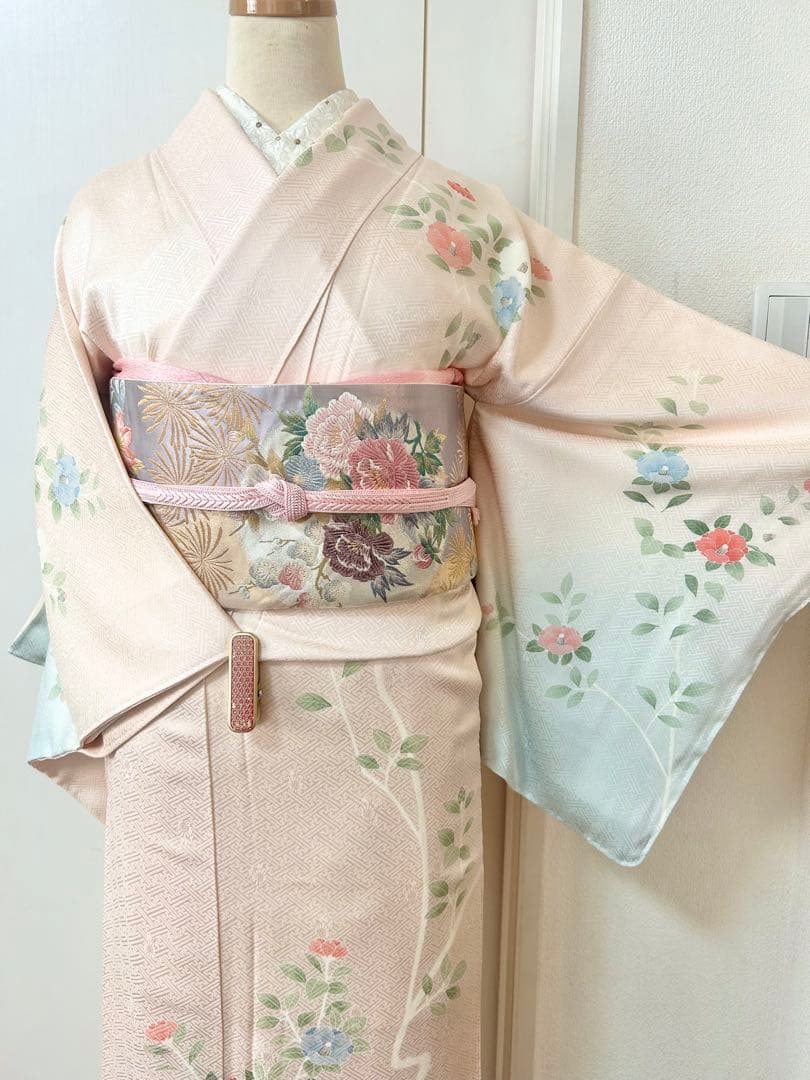 美品　相良刺繍　正絹訪問着　フルセット4点　卒業式　入学式　七五三　お宮参り