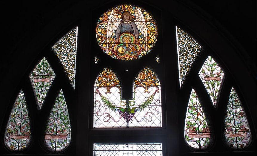 ルイス・ティファニー ヴィンテージ ステンドグラス 芸術の天使 アメリカ歴史協会