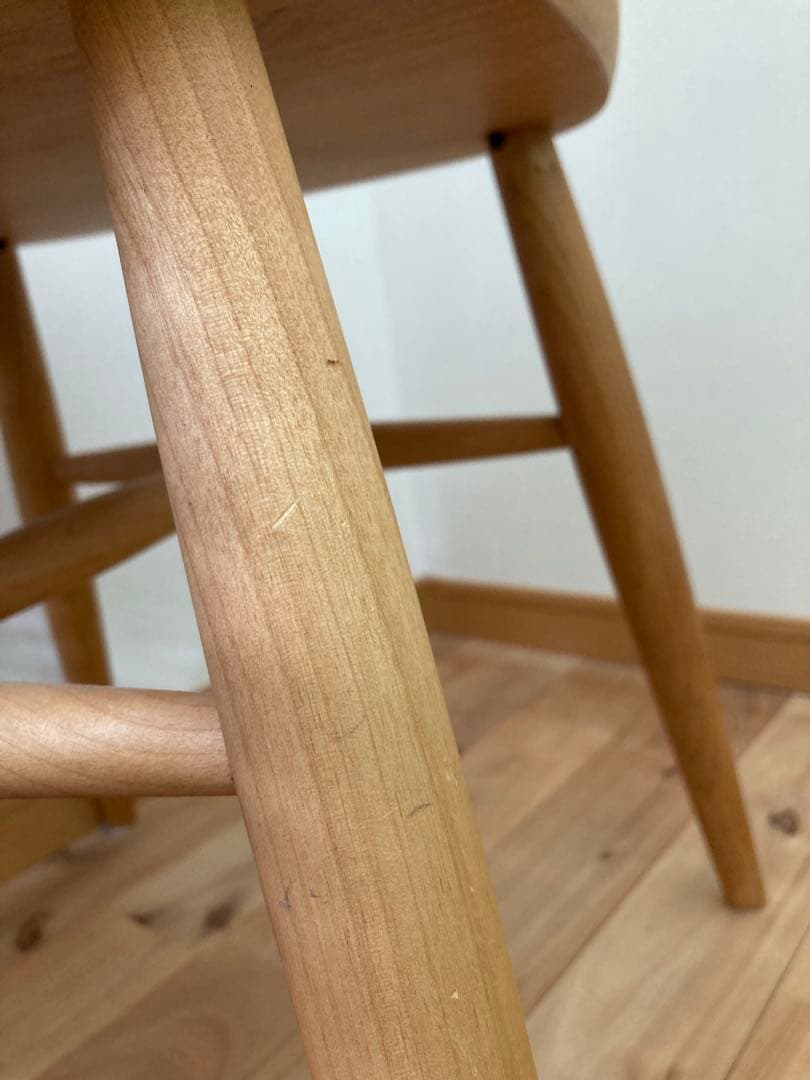 モモナチュラル純正　2脚セット販売！ 木製スピンドルバックダイニングチェア