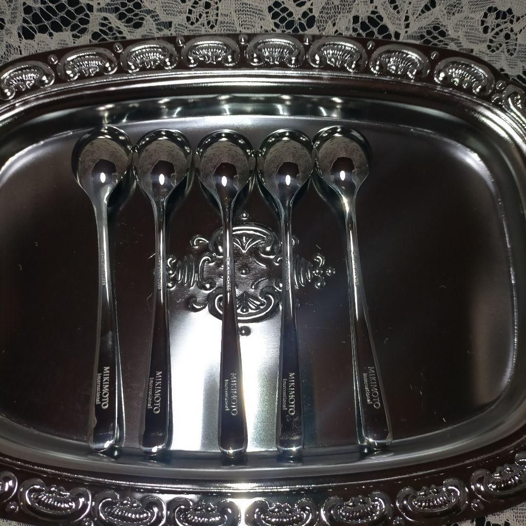 ミキモト パール 真珠付き スプーン 5本 未使用 廃盤 ティースプーン