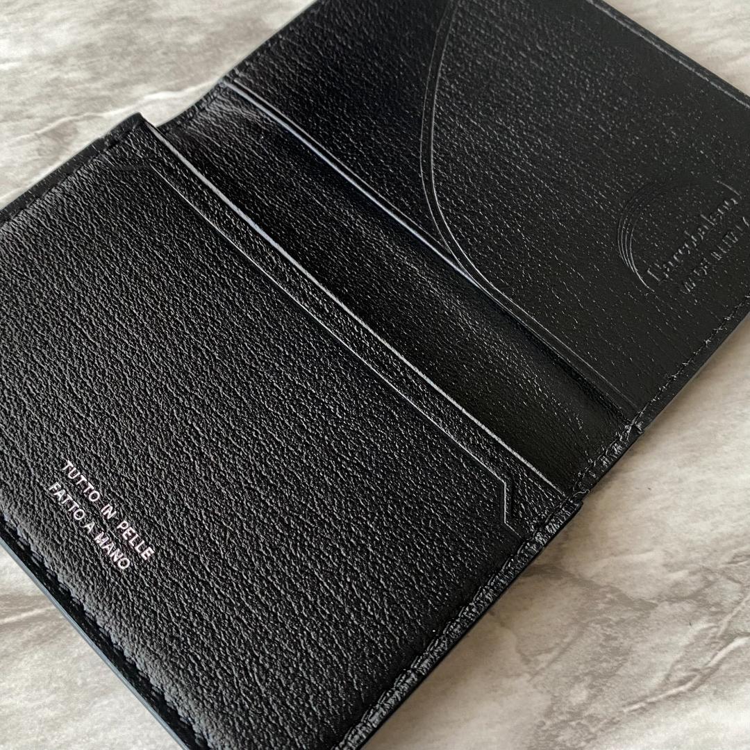 2365【新品 定価2.2万円】ラルコバレーノ★名刺入れ★BLACK★本革★