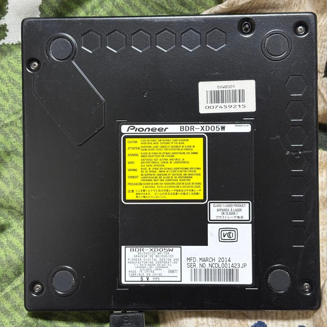 【美品・清掃済】Pioneer BDR-XD05W ポータブルBDドライブ