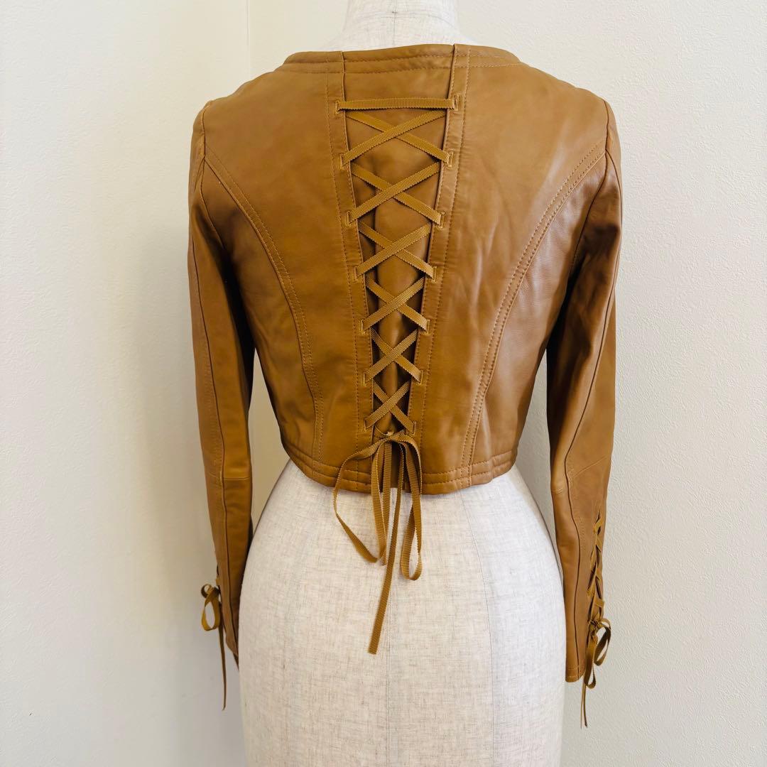 snidel 羊革 ラムレザー 編み上げ ショートJK 0