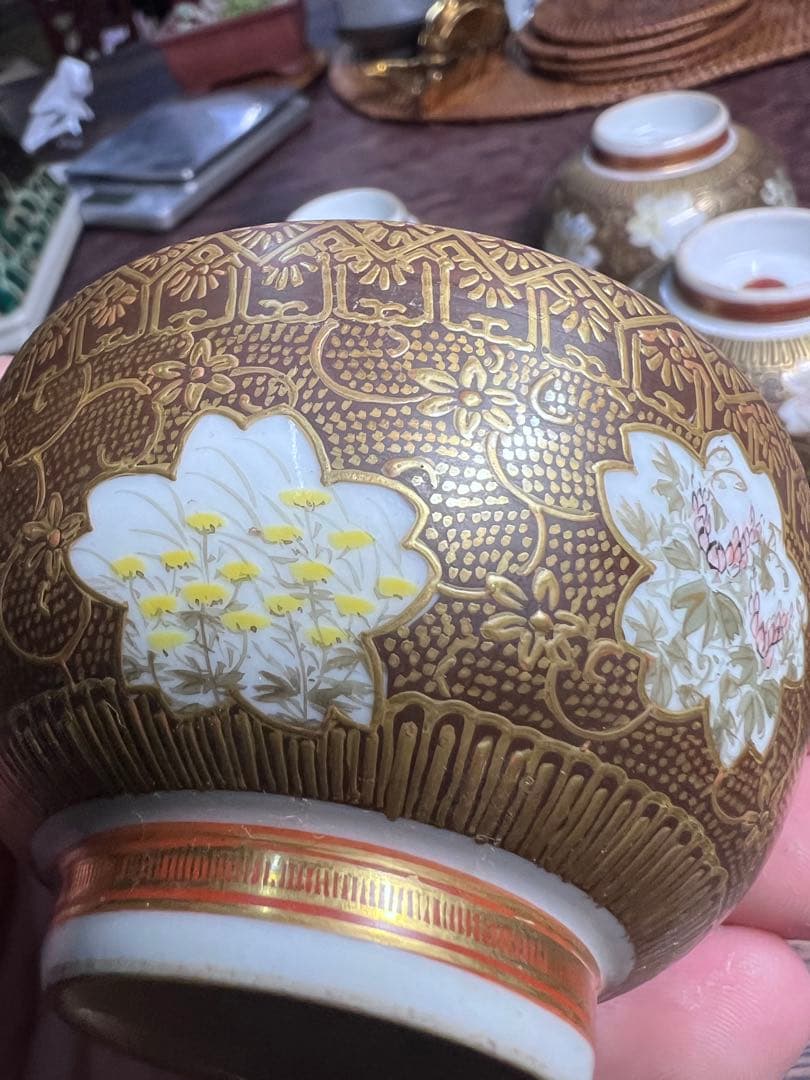 明治九谷焼茶器セット（急須・湯冷湯呑み5個）