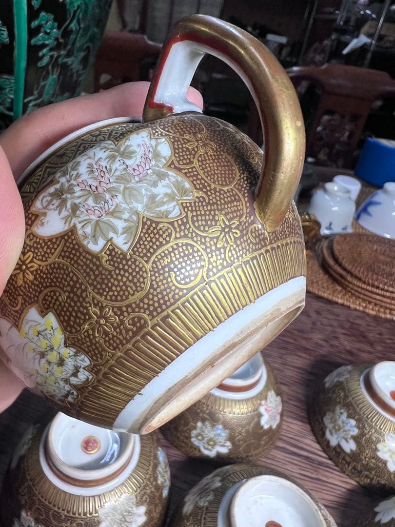 明治九谷焼茶器セット（急須・湯冷湯呑み5個）