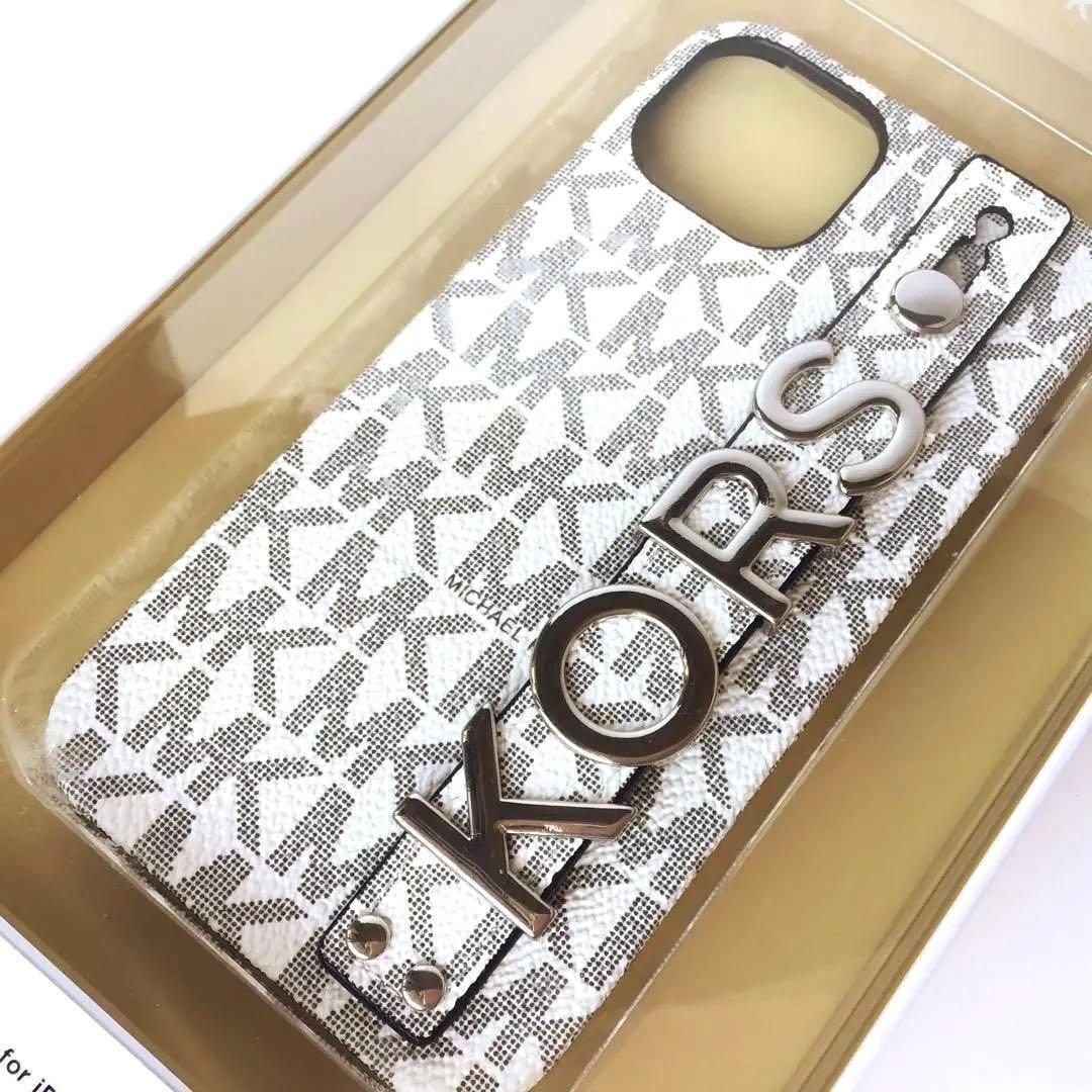 【新品】マイケルコース✨iPhone14ケース スマホスタンドケース ホワイト