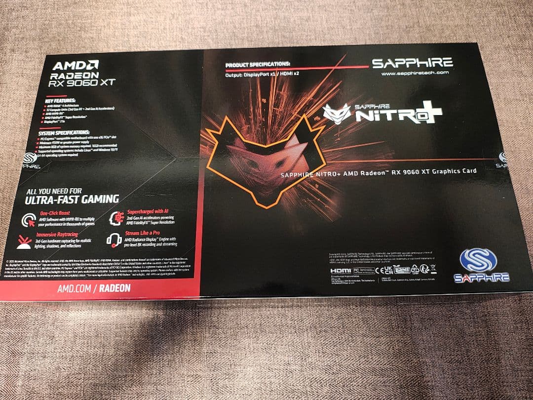 グラフィックボード・グラボ・ビデオカード SAPPHIRE NITRO+ AMD Radeon RX9060XT 16GB