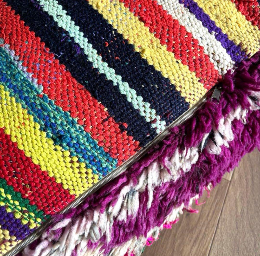 モロッコ　プフ　オットマン　ペットベッド　キリム　ビンテージ　カンタキルト