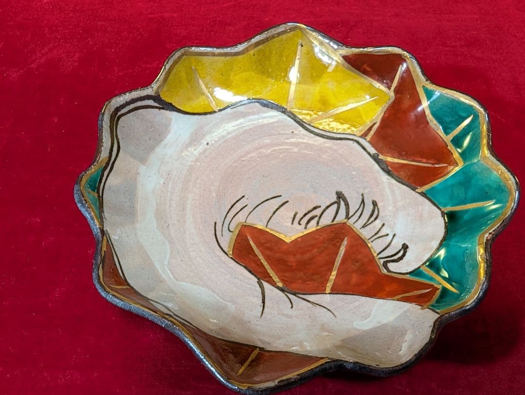 青交趾　黄交趾　乾山写　瑞靖　　 中皿　向付　懐石料理　京焼　清水焼