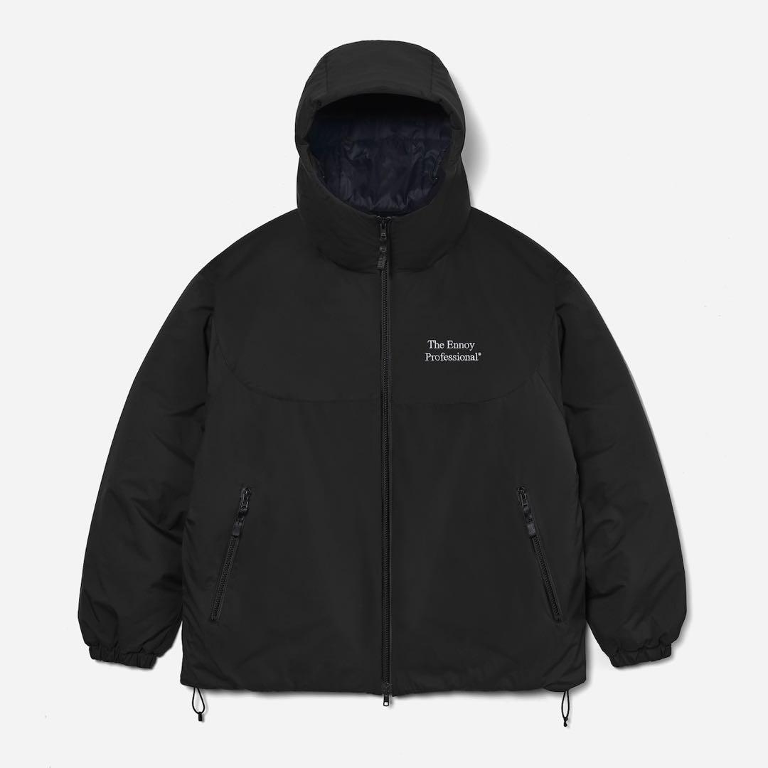 ジャケット・アウター ENNOY PADDED NYLON HOODIE (BLACK) XXL