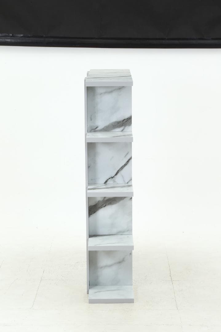 オープンシェルフ５段幅広　大理石柄　幅120ｃｍ×高さ143.5ｃｍ