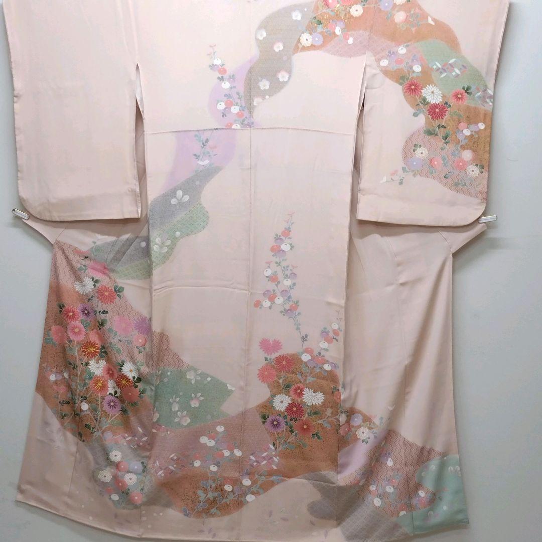 949　半額セール　薄ピンク系　作家もの　友禅訪問着　4点フルセット