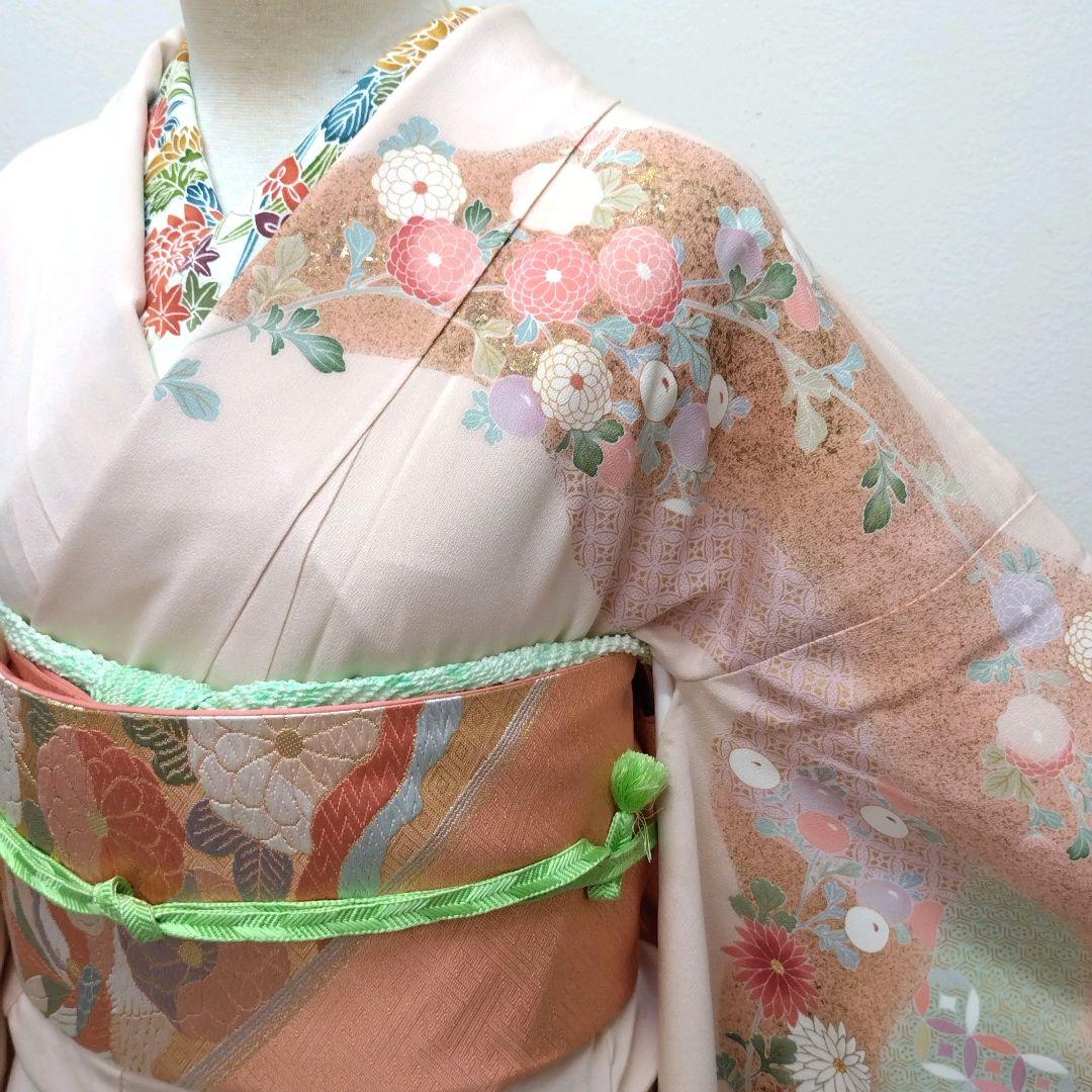 949　半額セール　薄ピンク系　作家もの　友禅訪問着　4点フルセット