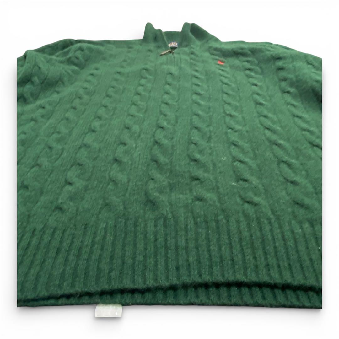 [現行]ポロラルフローレン ハーフジップ ケーブルニット ポニー刺繍 Mサイズ