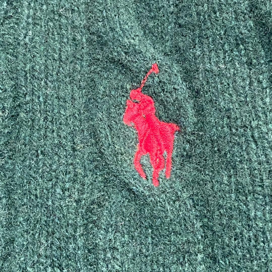 [現行]ポロラルフローレン ハーフジップ ケーブルニット ポニー刺繍 Mサイズ