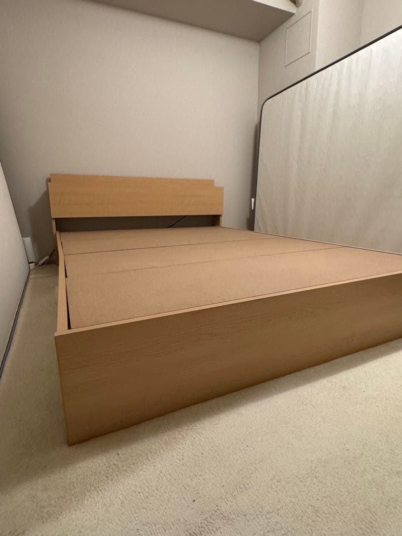 【おかめ】【美品】ニトリ ダブルベッドフレーム 収納付き