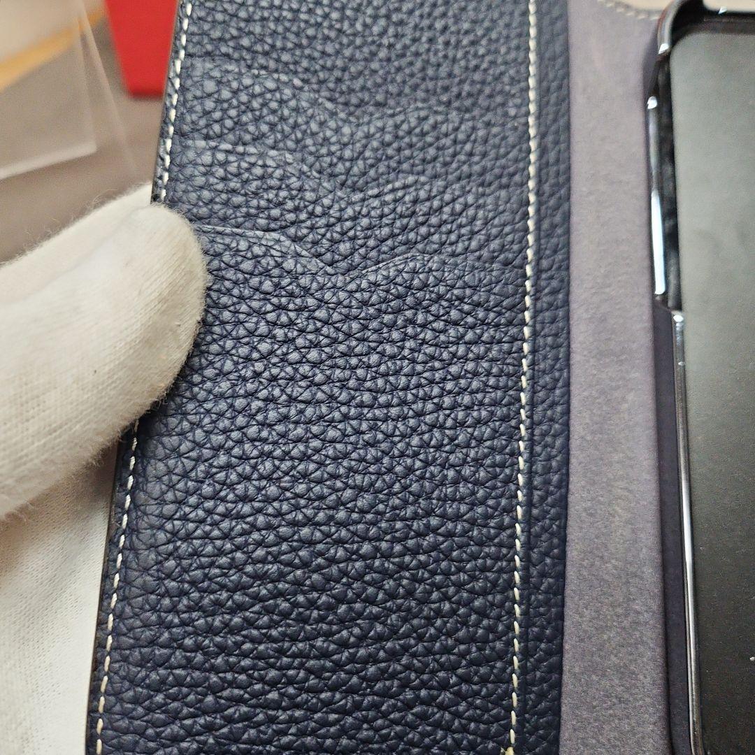 美品 BONAVENTURAボナベンチュラ iPhone用手帳型ケース ネイビー