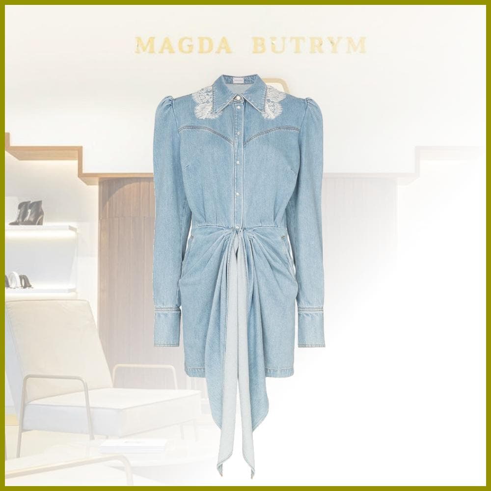 新品 タグ付き ワンピース デニムワンピース デニム レース